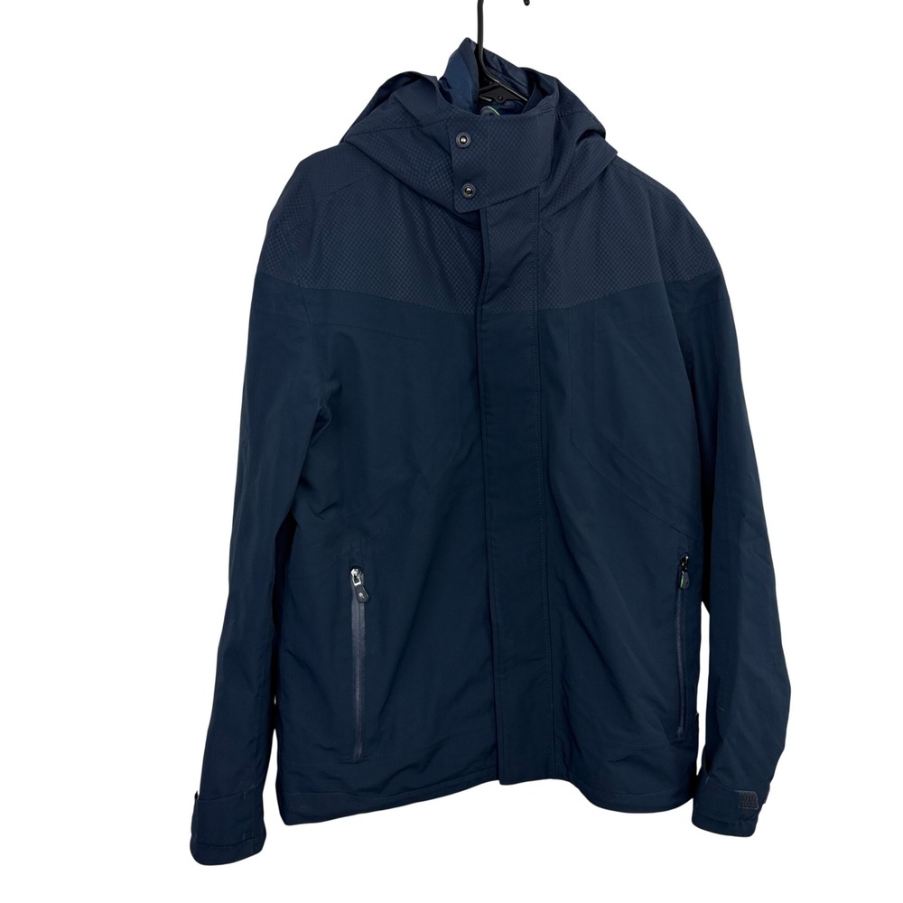 Hugo Boss Jacket Mens Large Navy Blue 3-in-1 Hooded Coat with Red Puffer Vest